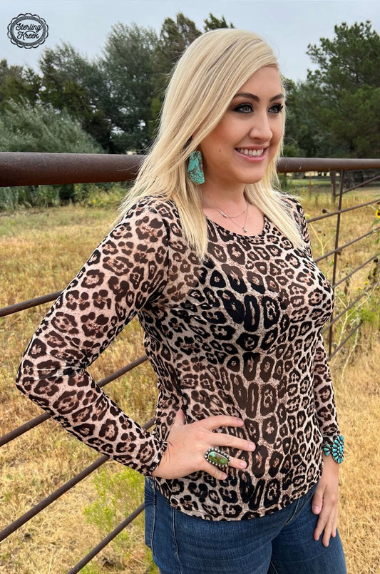 LEOPARD MESH TOP