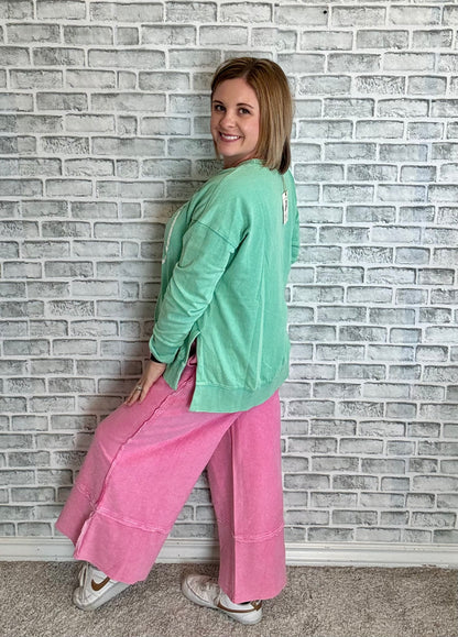 HOT PINK WIDE LEG PANT