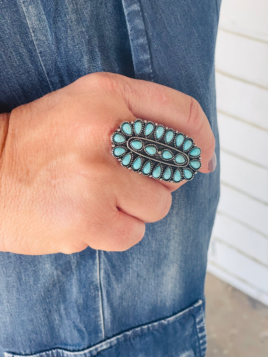 TANNER TURQUOISE OVAL RING